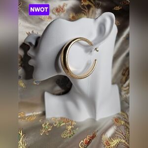 Classic Gold-Tone Large Hoop Earrings - NWOT